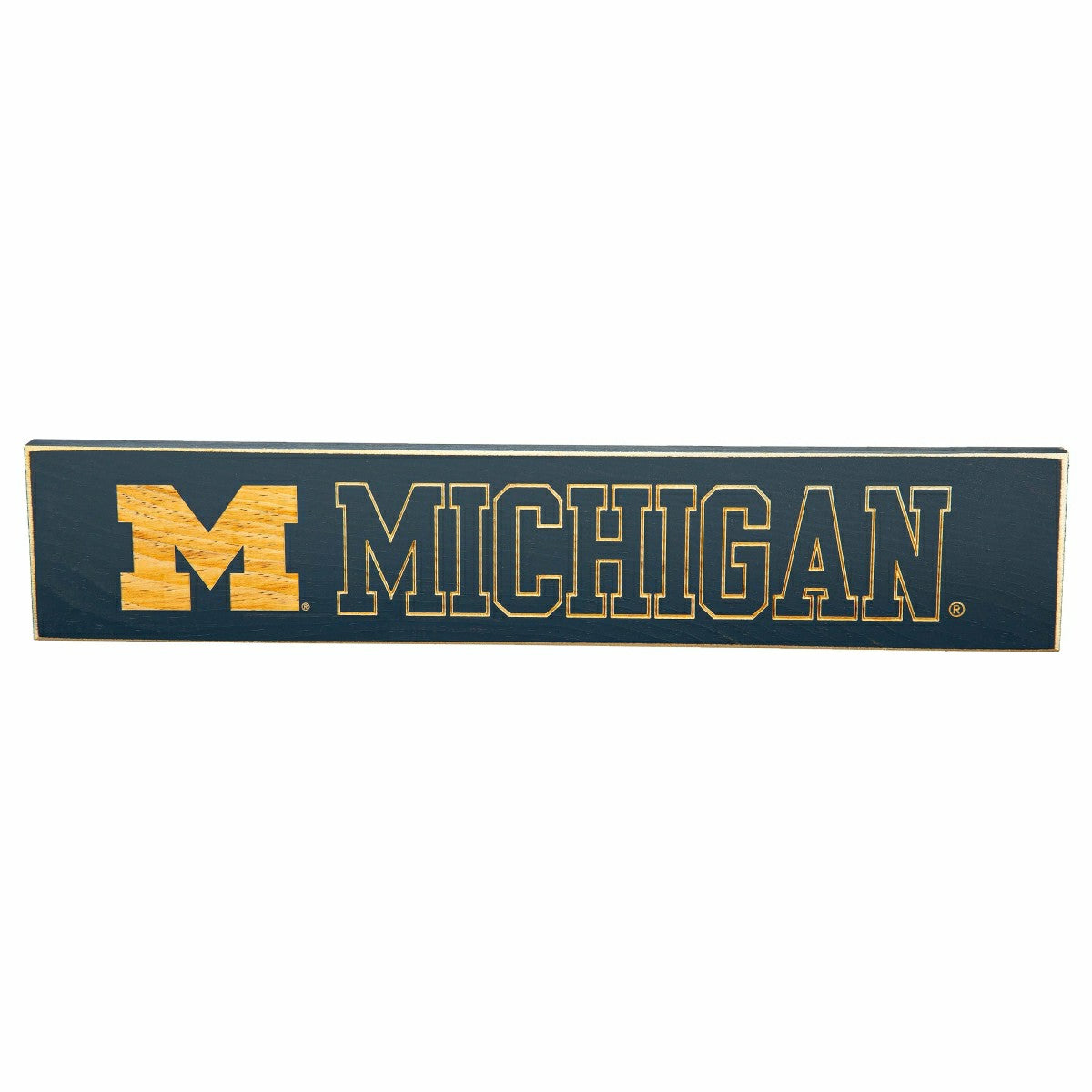University Of Michigan Engraved Wood Sign, 3.5" x 18" - Collegiate Home