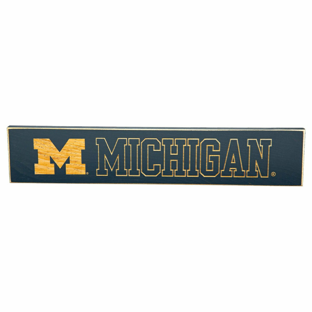 University Of Michigan Engraved Wood Sign, 3.5" x 18" - Collegiate Home