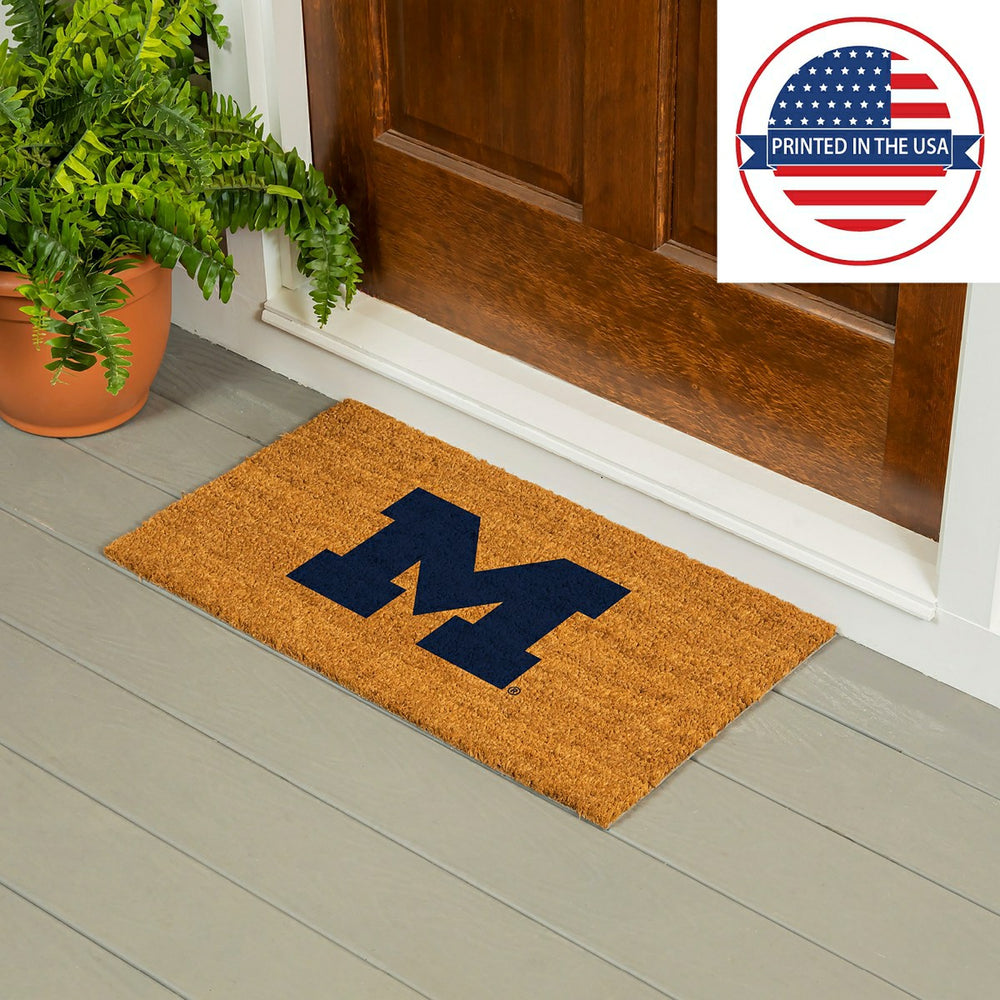Coir Mat, 16"x28", University Of Michigan - Collegiate
