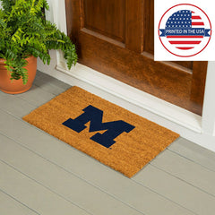Coir Mat, 16"x28", University Of Michigan - Collegiate