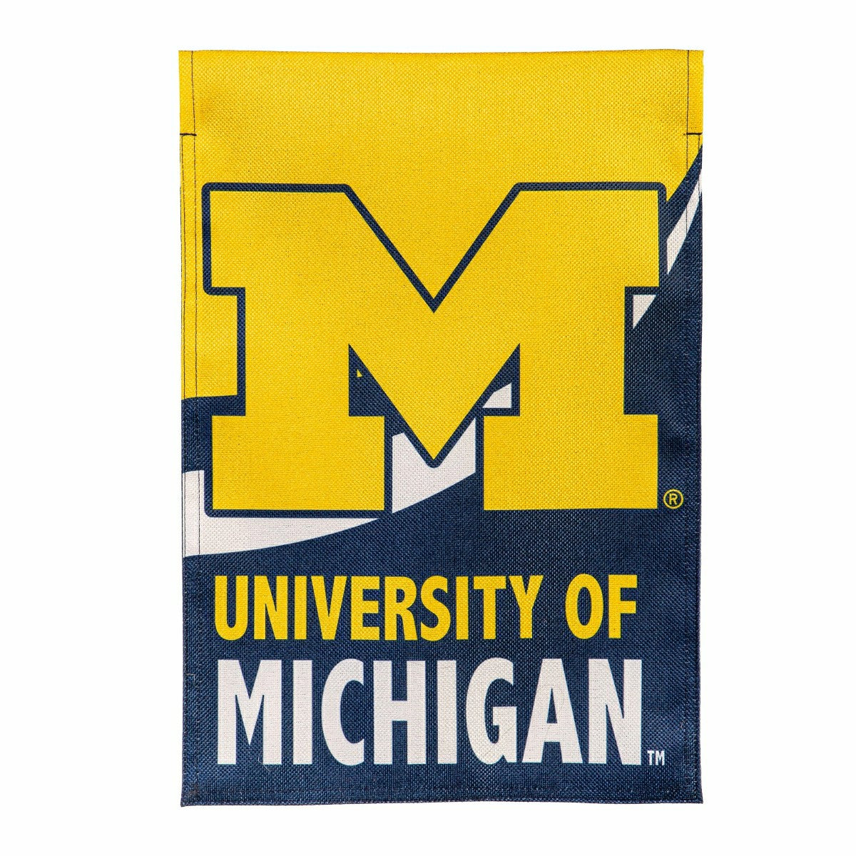 University Of Michigan Burlap Flag GDN Size - Collegiate Home