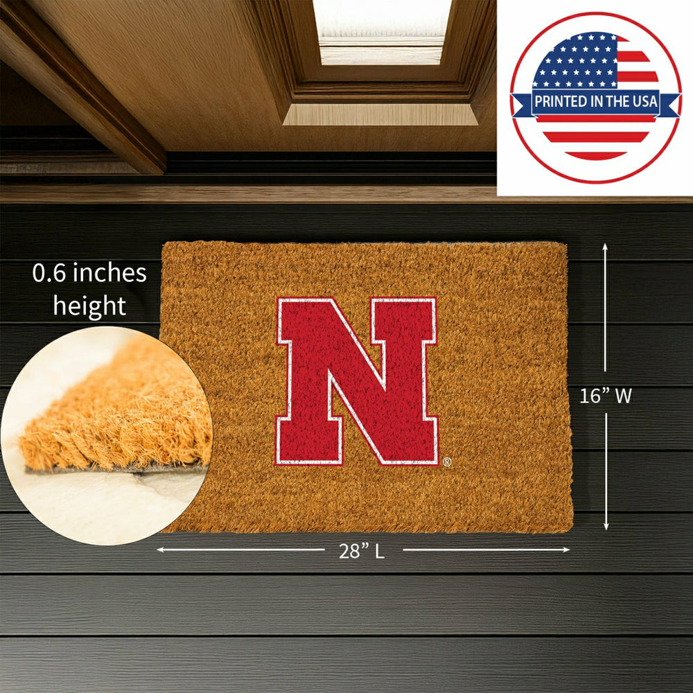 Coir Mat, 16"x28", University of Nebraska - Collegiate