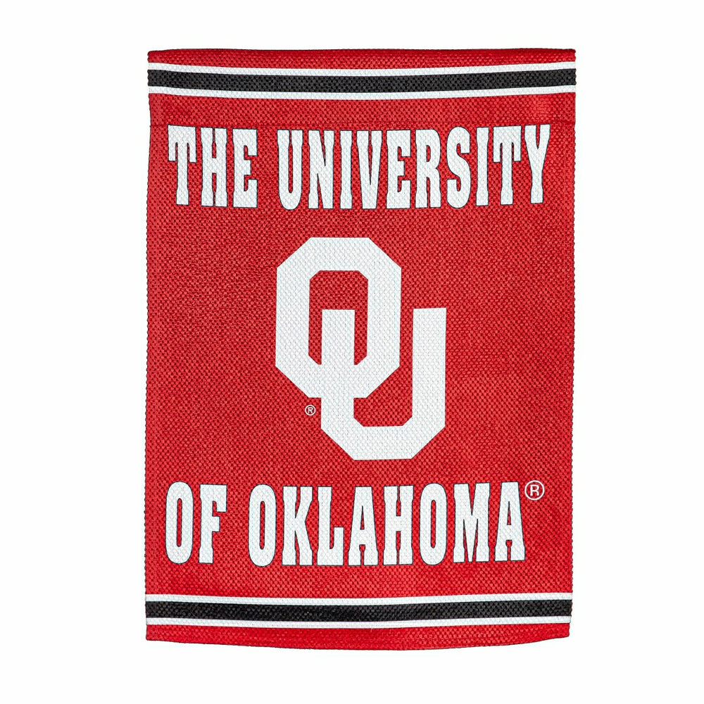 University of Oklahoma Embossed Suede Garden Flag - Collegiate Home