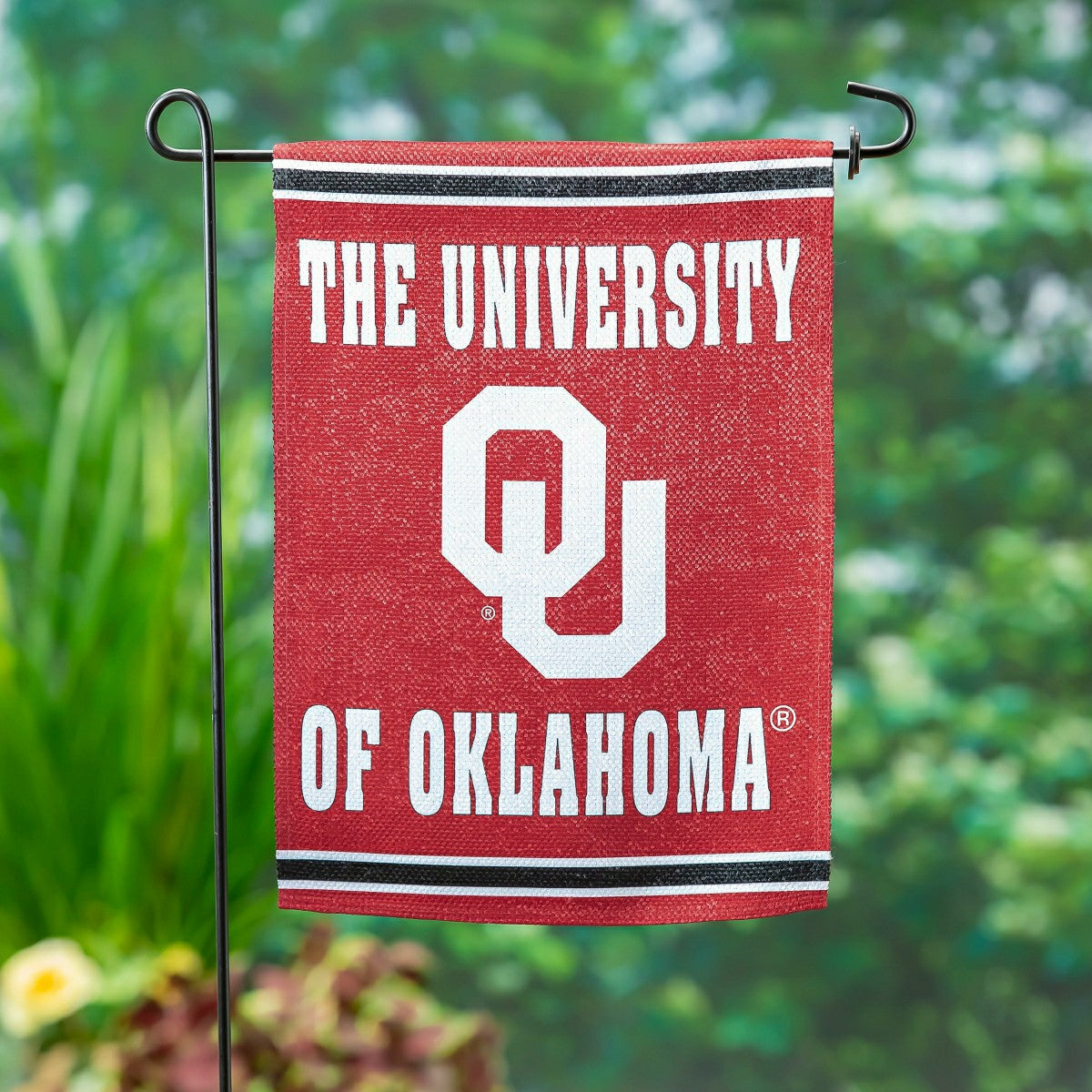 University of Oklahoma Embossed Suede Garden Flag - Collegiate Home
