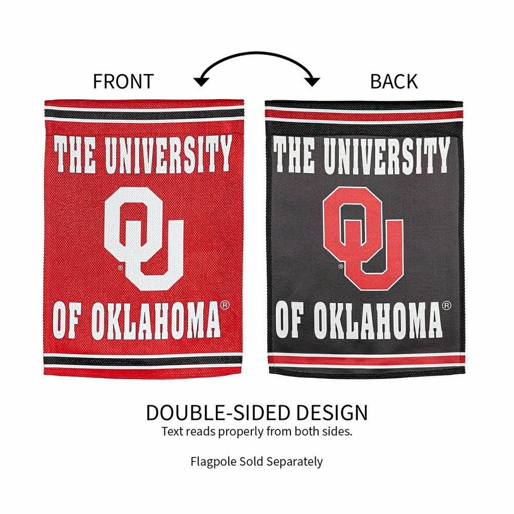 University of Oklahoma Embossed Suede Garden Flag - Collegiate Home