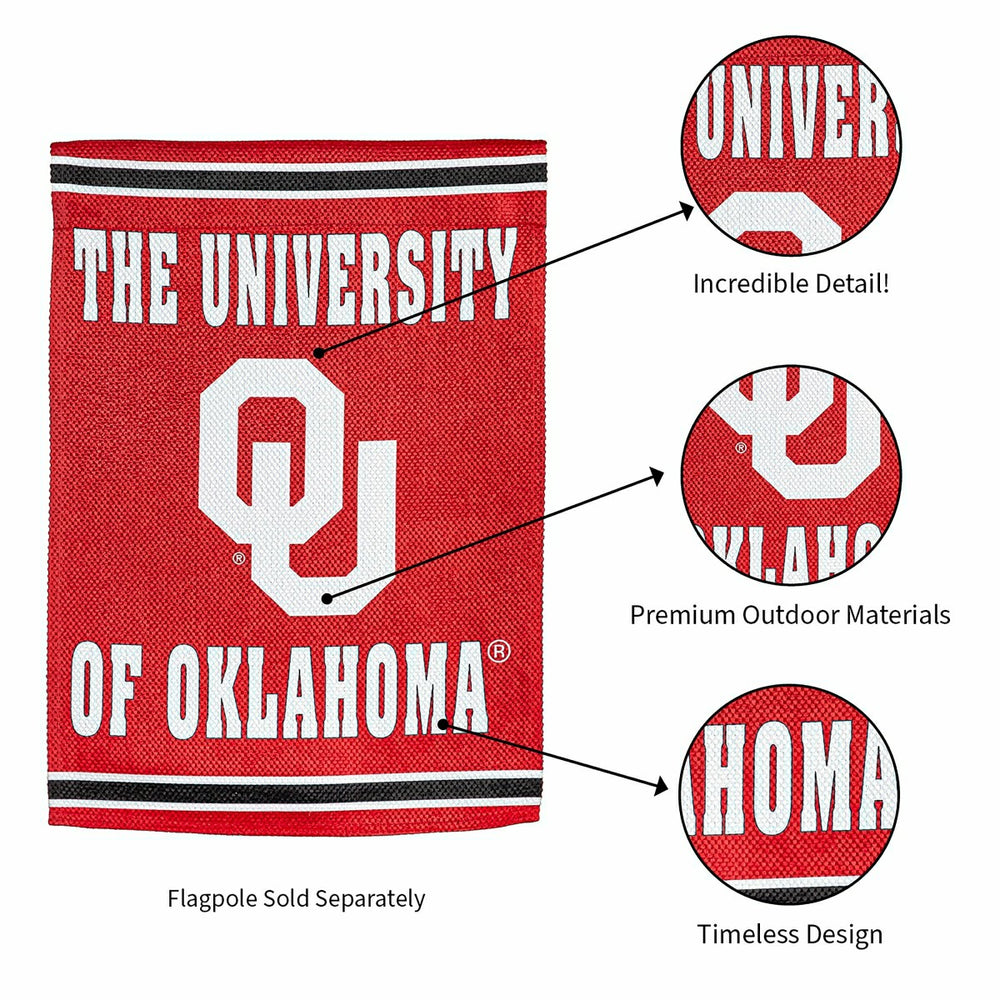 University of Oklahoma Embossed Suede Garden Flag - Collegiate Home