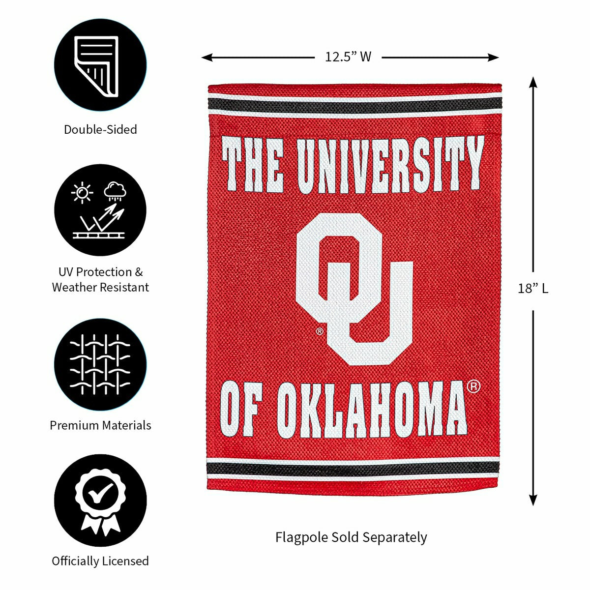 University of Oklahoma Embossed Suede Garden Flag - Collegiate Home