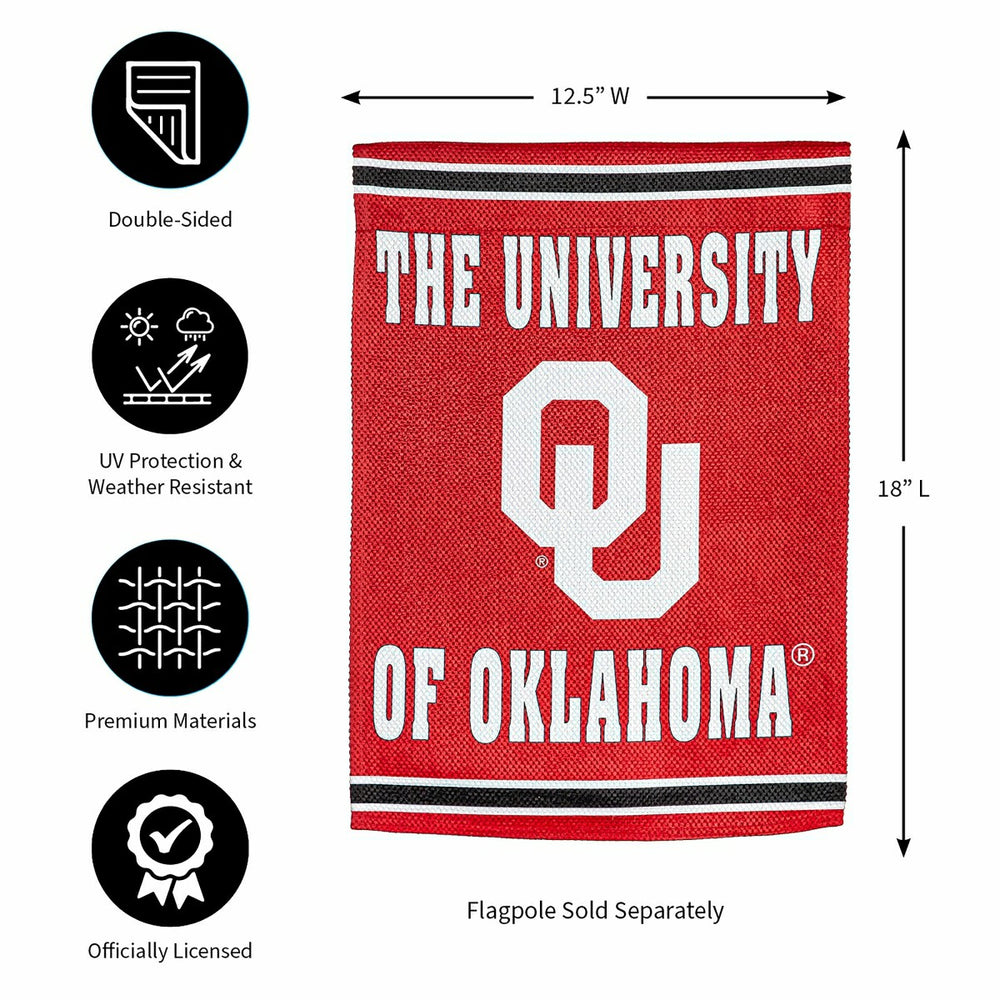 University of Oklahoma Embossed Suede Garden Flag - Collegiate Home