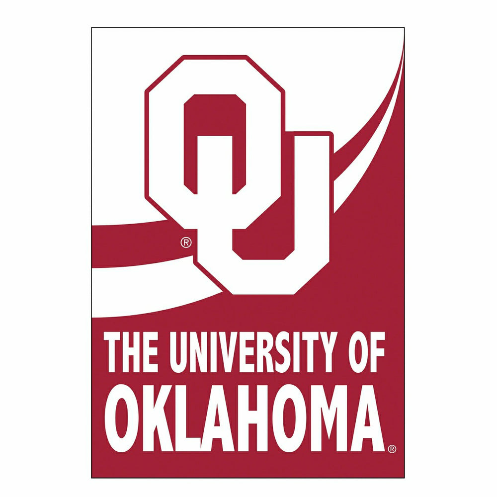 University of Oklahoma Burlap Flag House Size - Collegiate Home