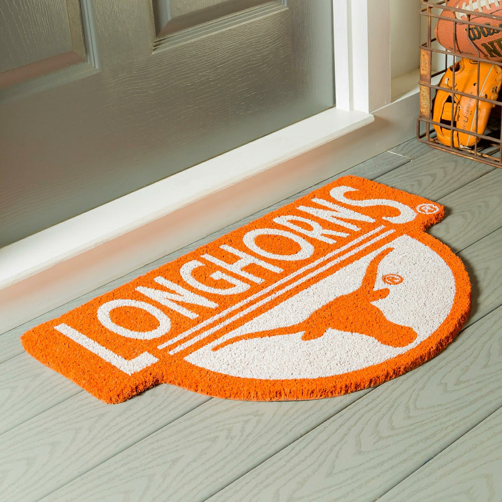 NCAA Team Shaped Coir Door Mat, Texas Longhorns - Collegiate
