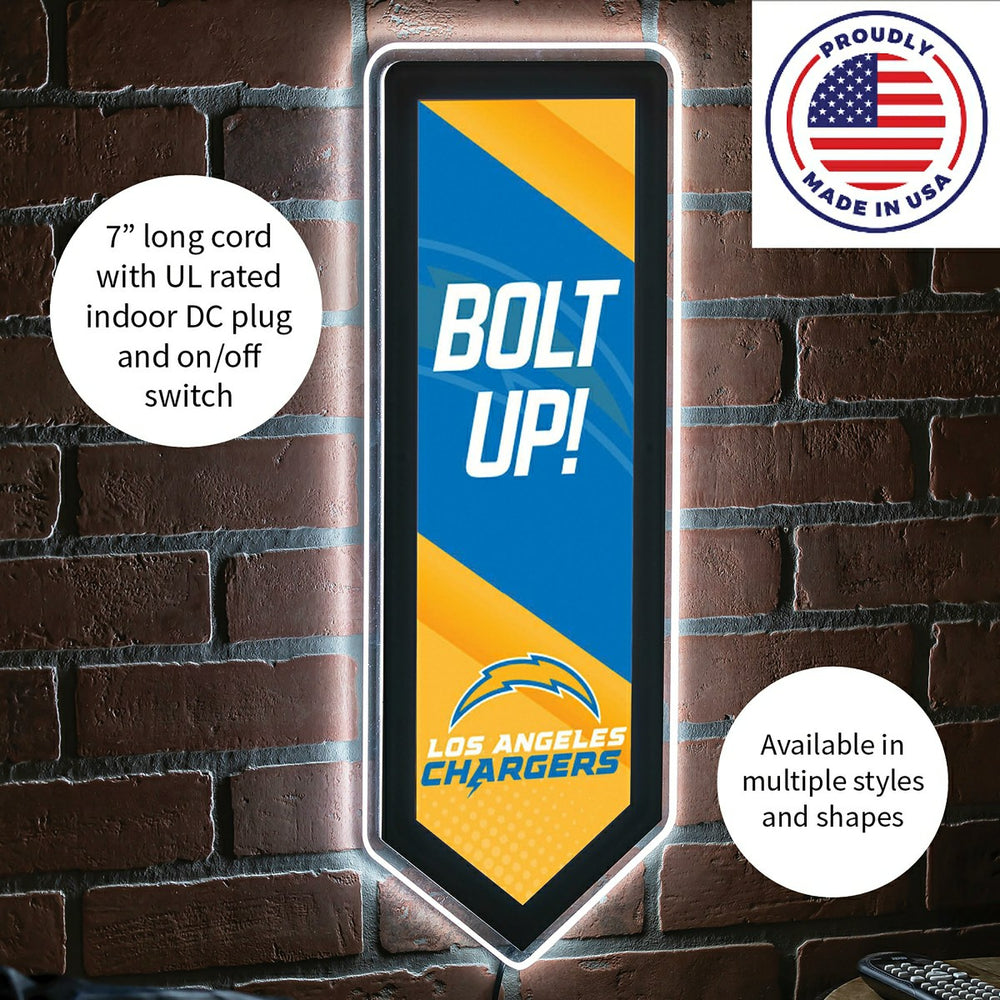 LED Wall Decor, Pennant, Los Angeles Chargers - Home