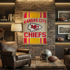 Kansas City Chiefs, Canvas Wall Tapestry, Large, 54x36 - Home