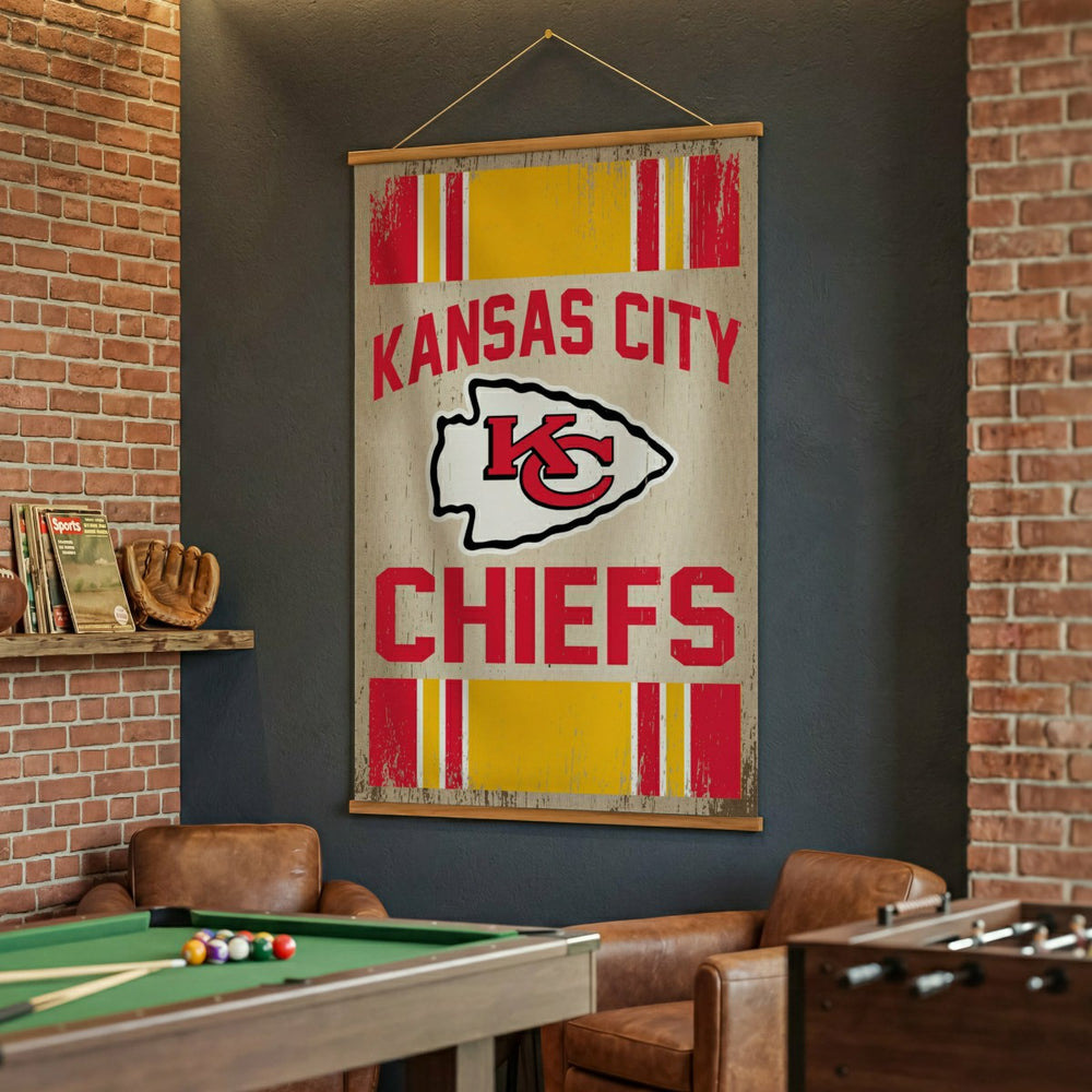 Kansas City Chiefs, Canvas Wall Tapestry, Large, 54x36 - Home