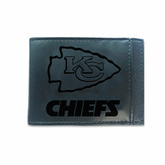 Front Pocket Wallet w/ RFID Blocking, Kansas City Chiefs, Black - Home