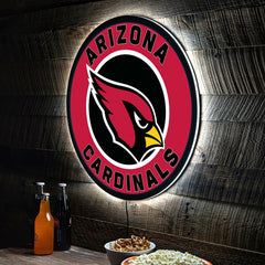 LED Wall Decor, Round, Arizona Cardinals - Home
