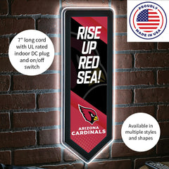 LED Wall Decor, Pennant, Arizona Cardinals - Home