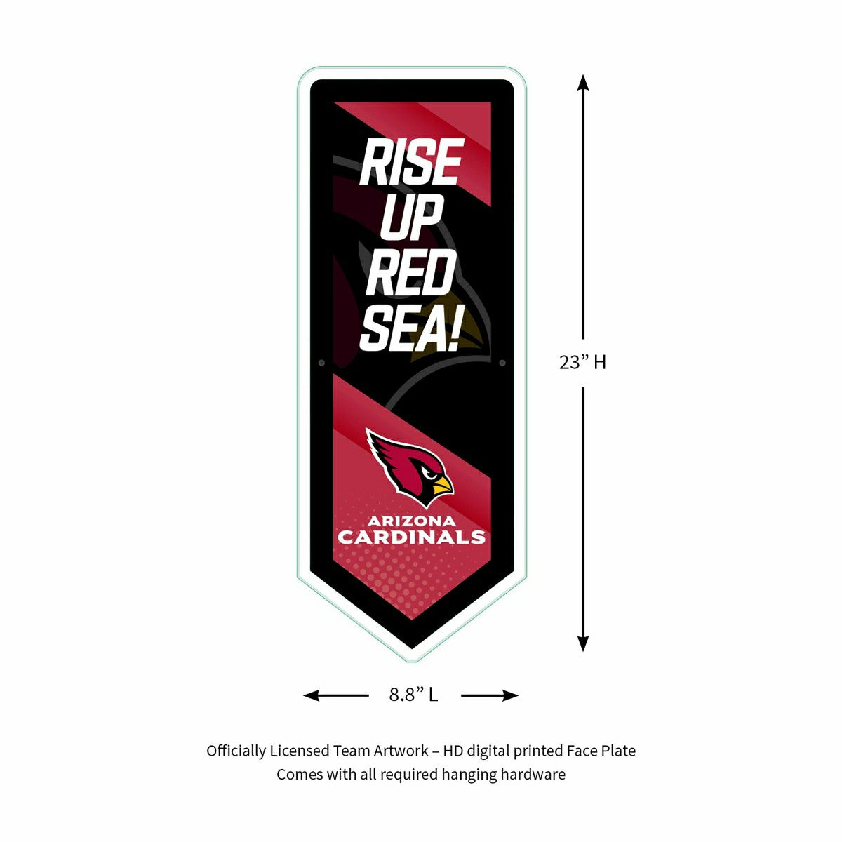 LED Wall Decor, Pennant, Arizona Cardinals - Home