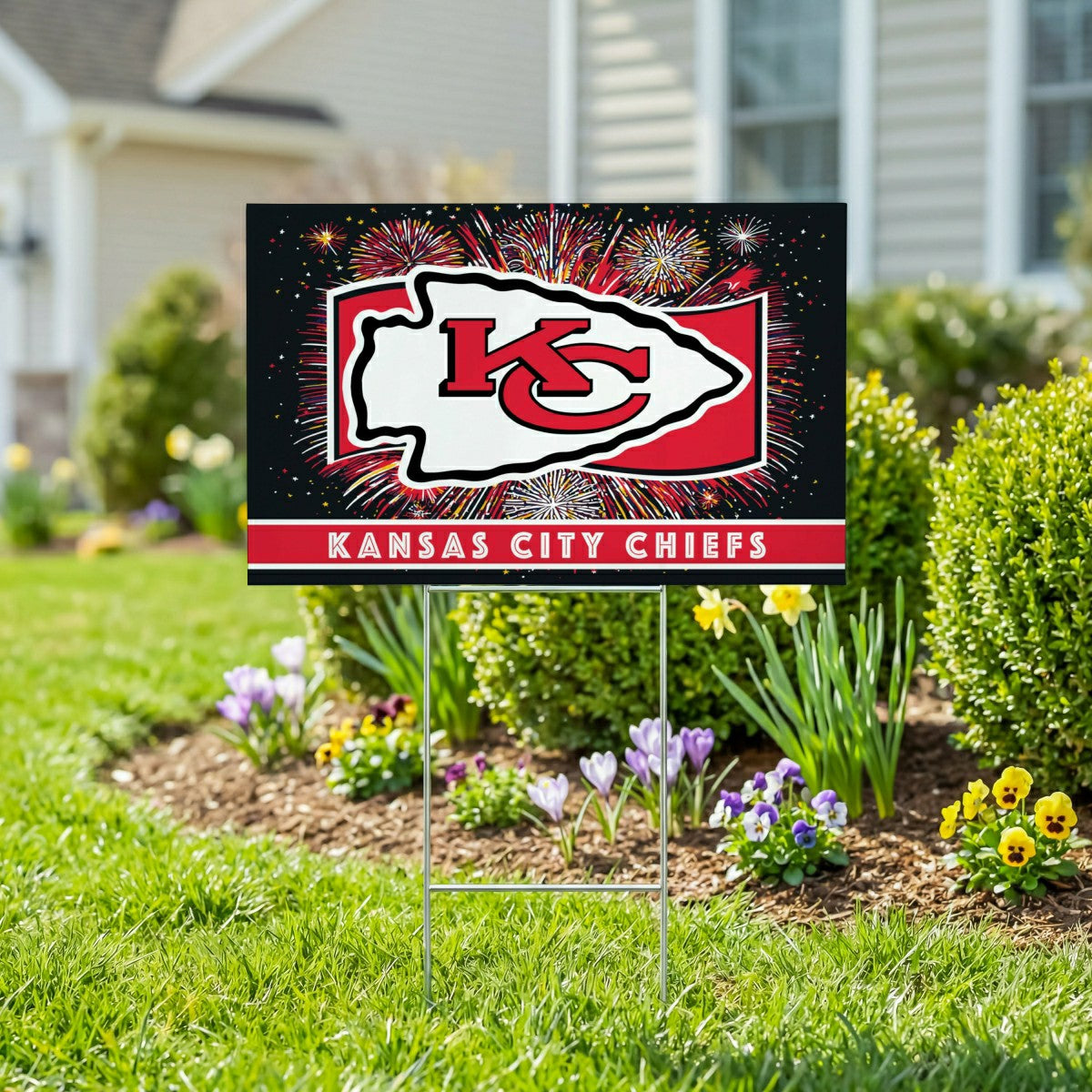 Kansas City Chiefs Yard Sign, Patriotic - Home