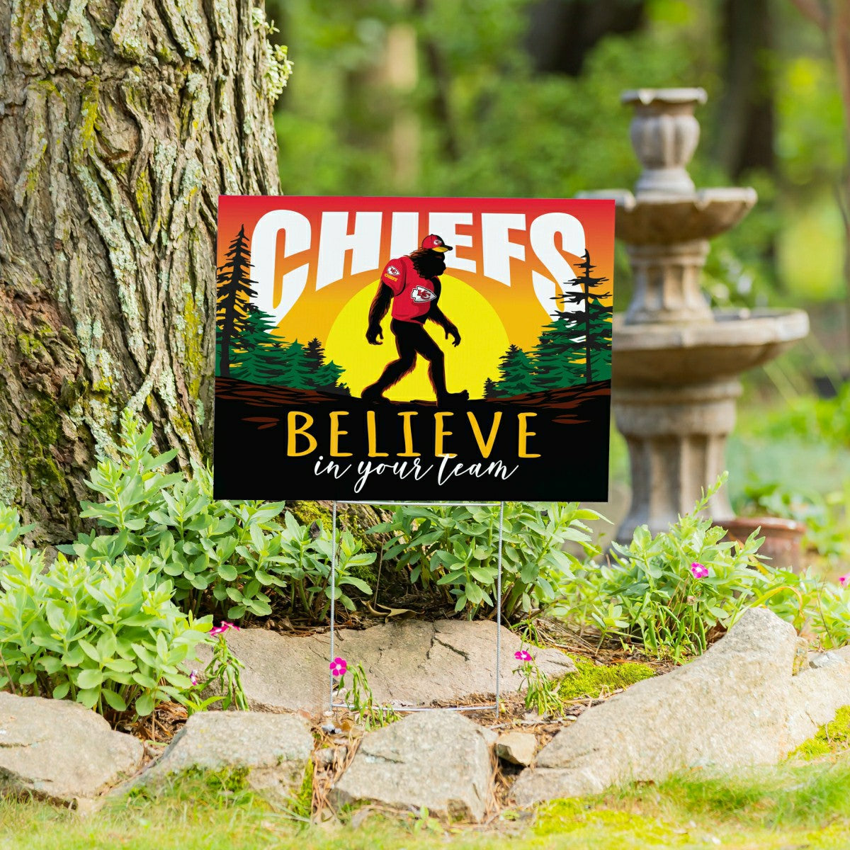 Kansas City Chiefs Yard Sign, Bigfoot - Home