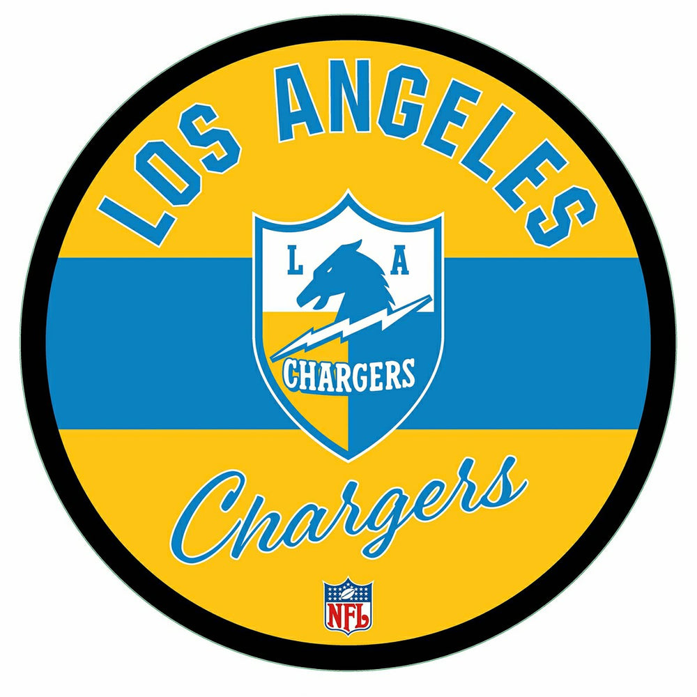 Los Angeles Chargers NFL Football Large Round Vintage Edgelite LED Dec - Home