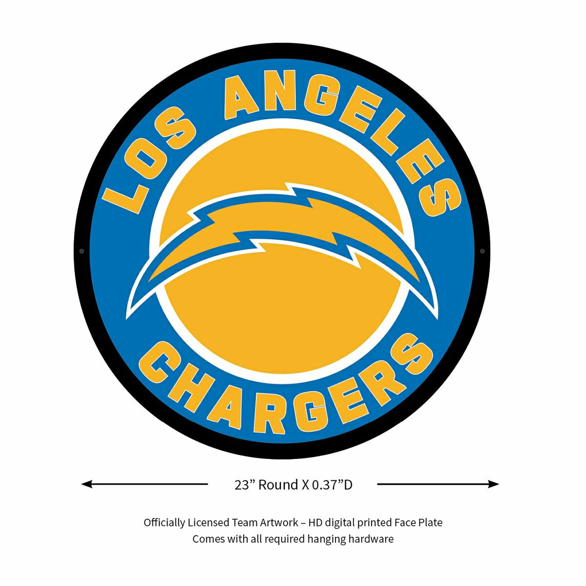 LED Wall Decor, Round, Los Angeles Chargers - Home