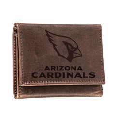 Arizona Cardinals, Tri-Fold Wallet, Brown, CH, 100% Genuine Leather - Home