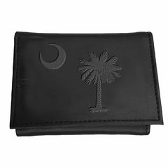 Tri-Fold Wallet, Black, South Carolina State Flag Logo - Home