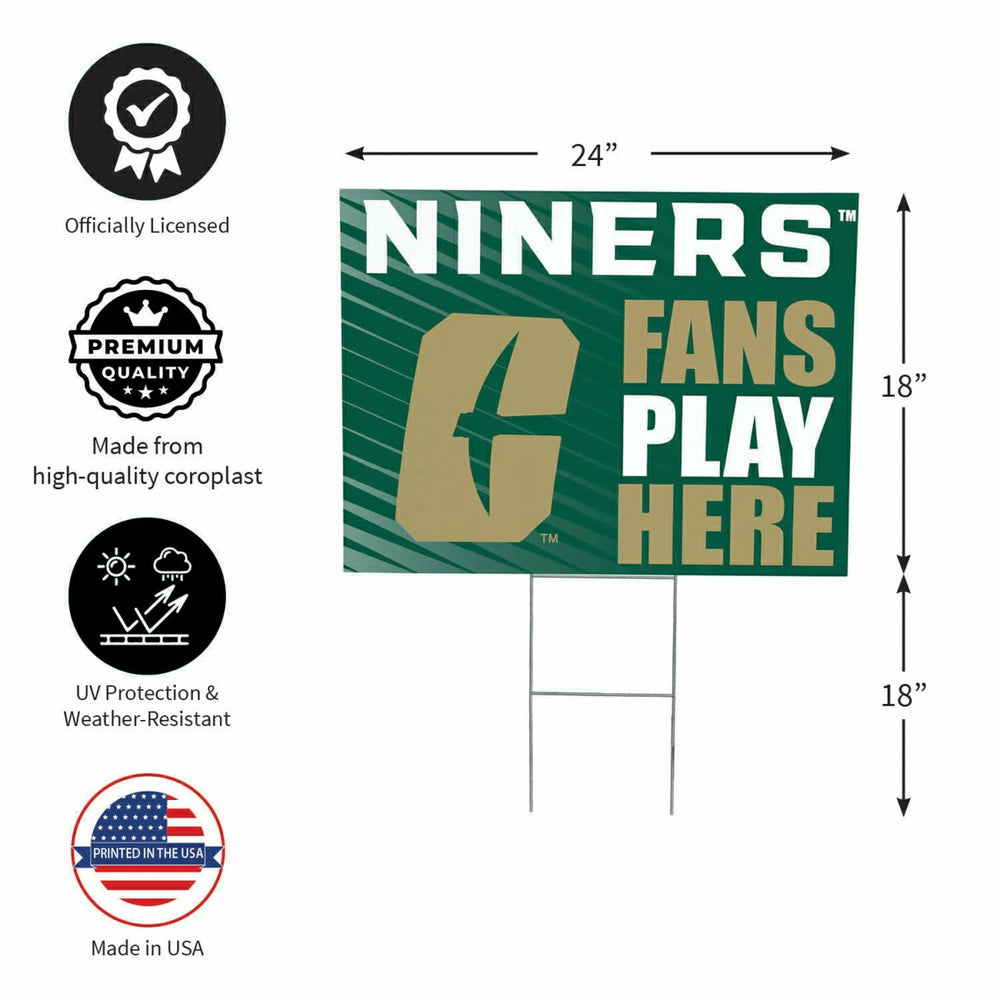 University of North Carolina/Charlotte Coroplast Yard Sign "Fans Play  - Home
