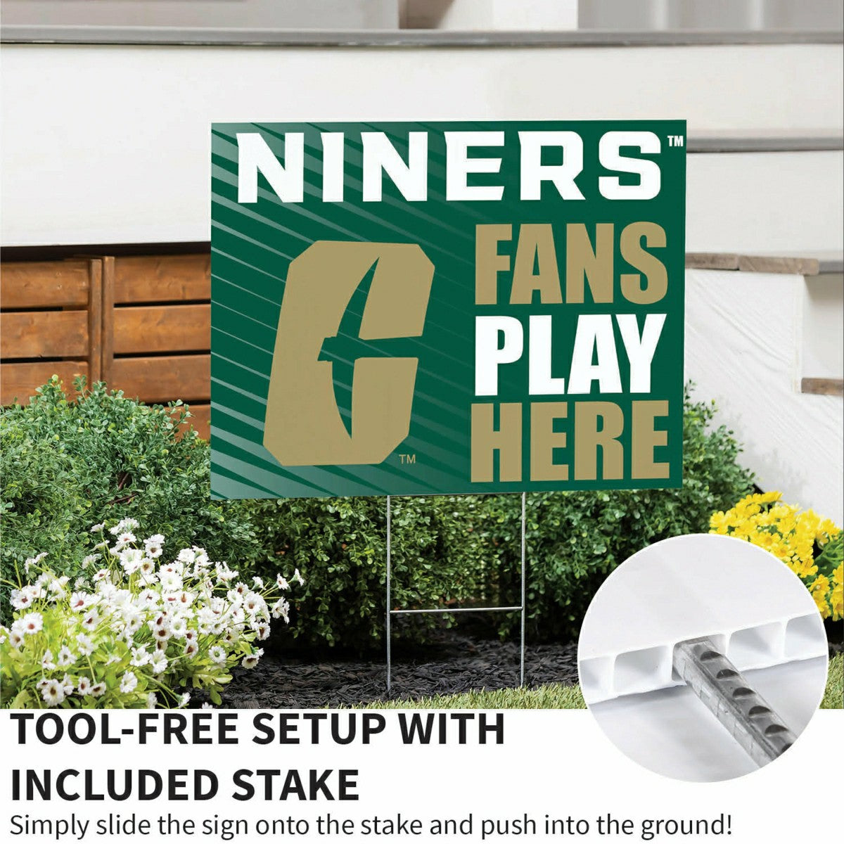 University of North Carolina/Charlotte Coroplast Yard Sign "Fans Play  - Home