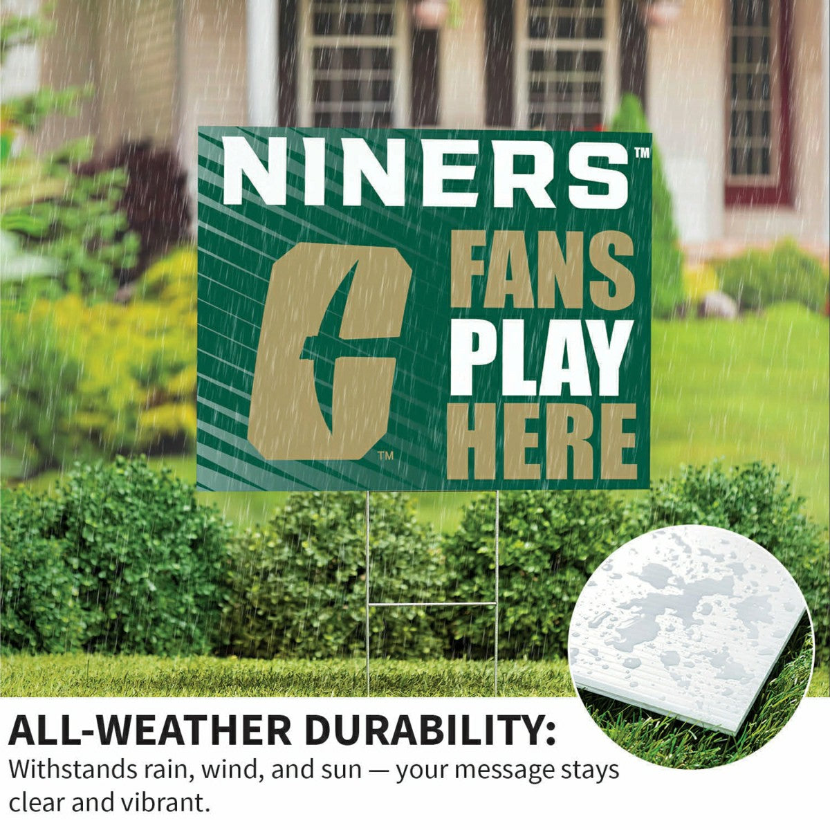 University of North Carolina/Charlotte Coroplast Yard Sign "Fans Play  - Home