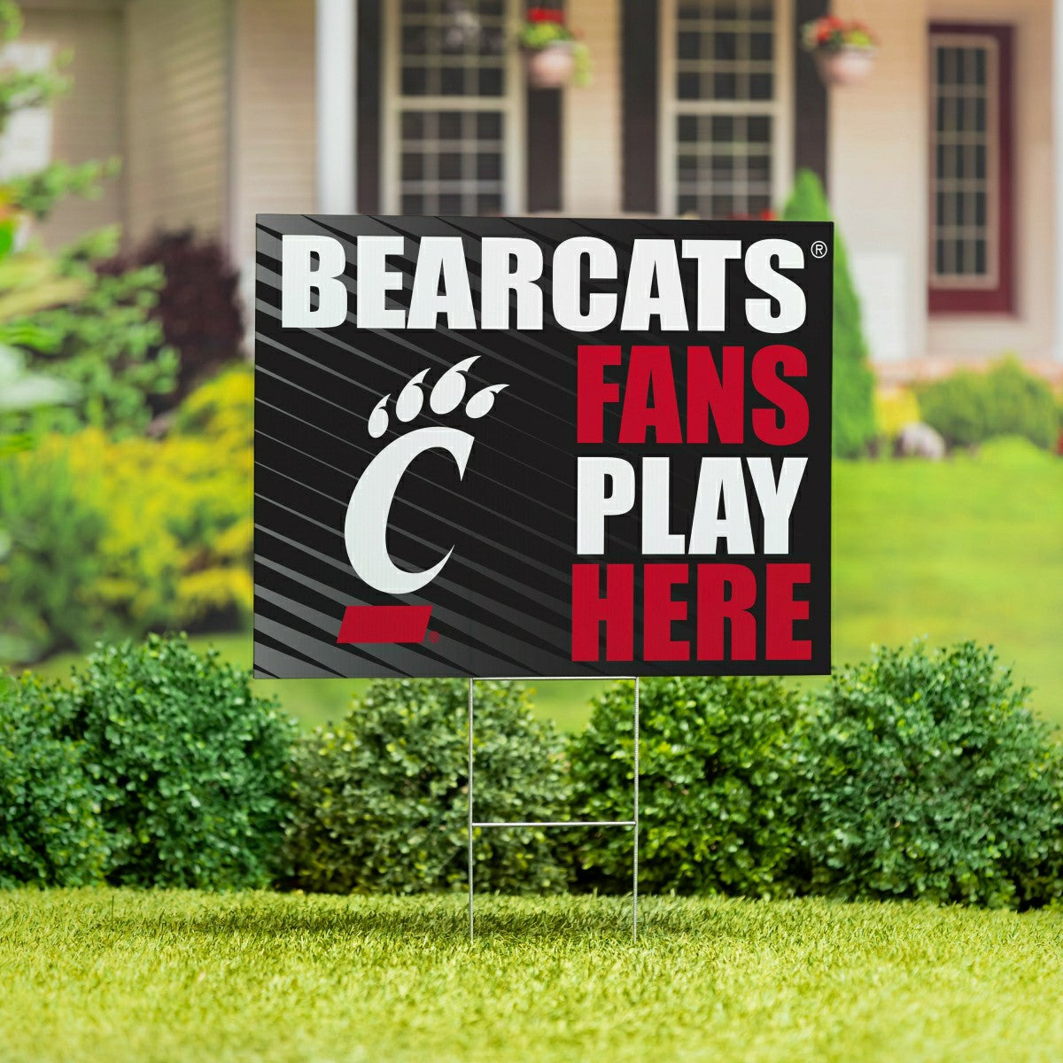 University of Cincinnati Coroplast Yard Sign "Fans Play Here" - Home