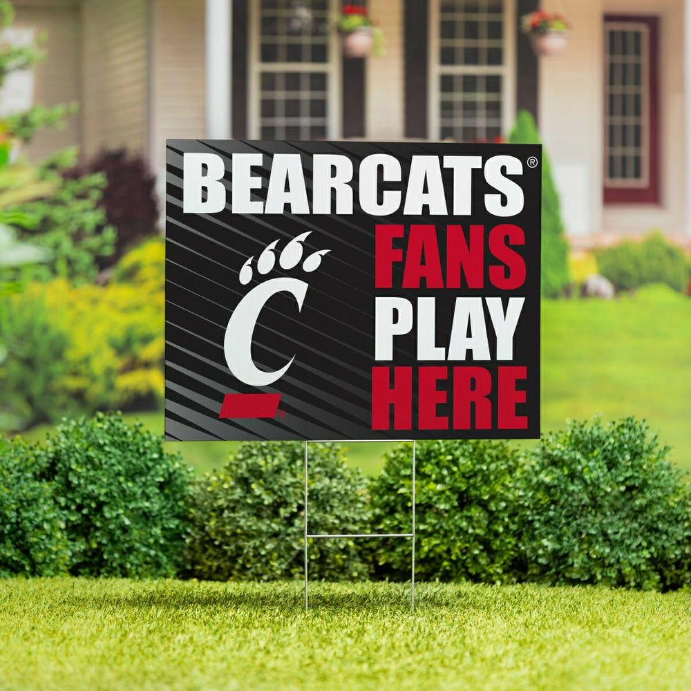 University of Cincinnati Coroplast Yard Sign "Fans Play Here" - Home