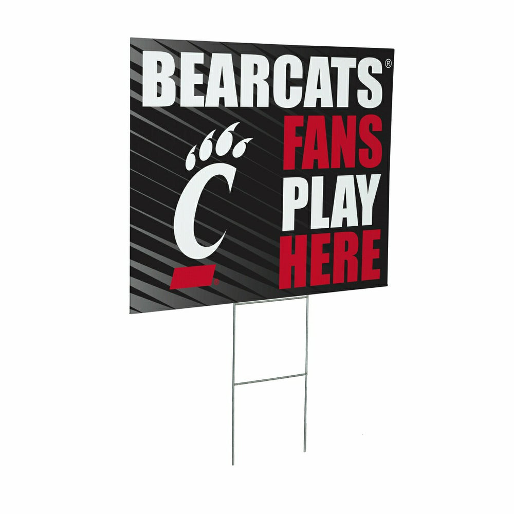 University of Cincinnati Coroplast Yard Sign "Fans Play Here" - Home