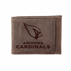 Front Pocket Wallet w/ RFID Blocking, Arizona Cardinals, Brown - Home