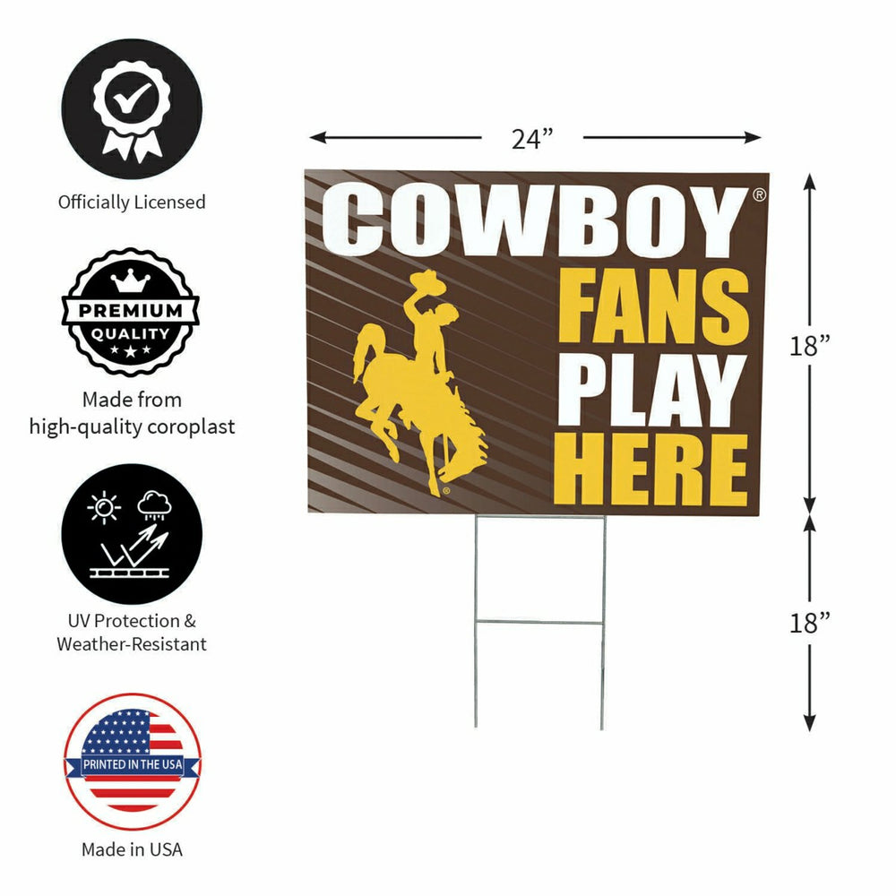 University of Wyoming Coroplast Yard Sign "Fans Play Here" - Home