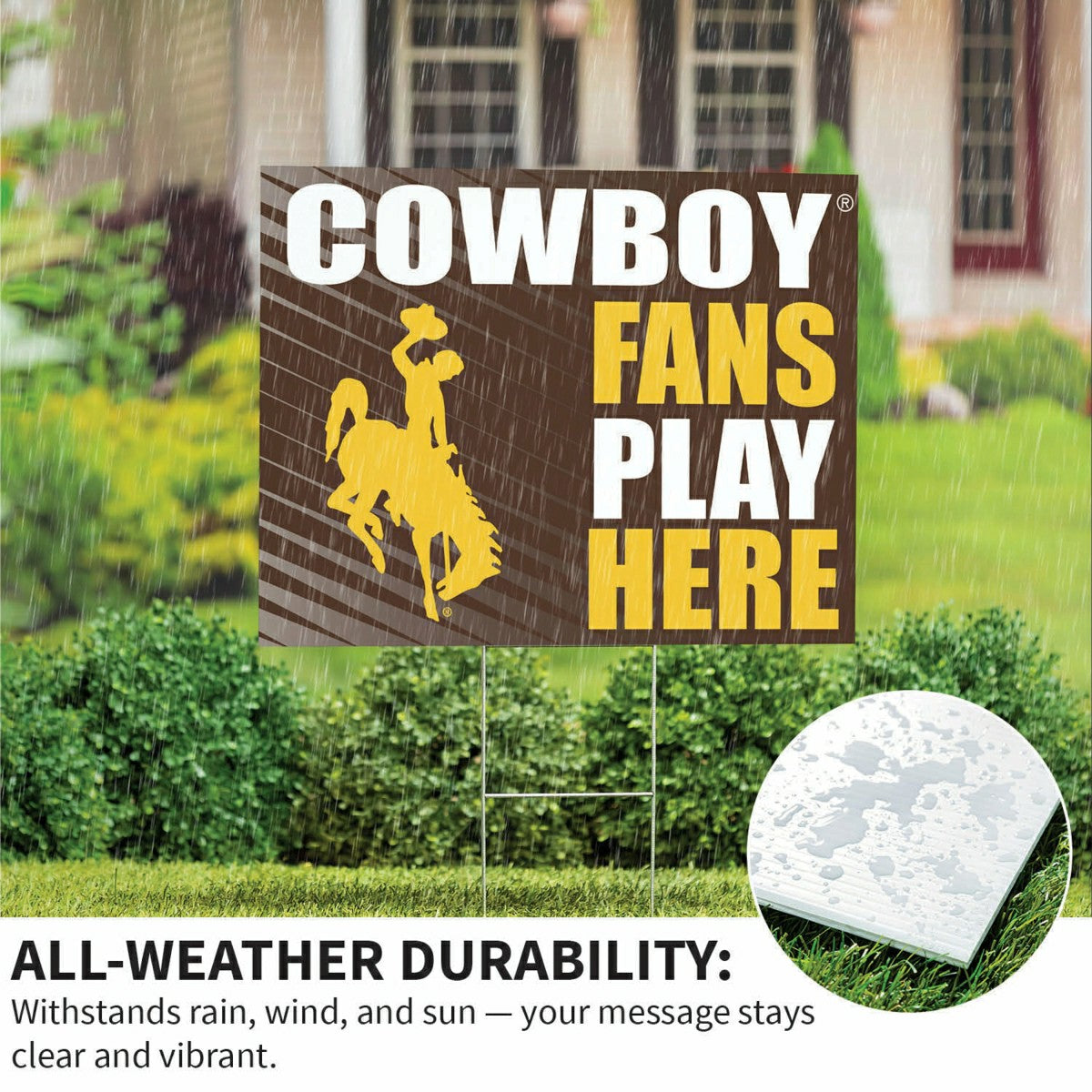 University of Wyoming Coroplast Yard Sign "Fans Play Here" - Home