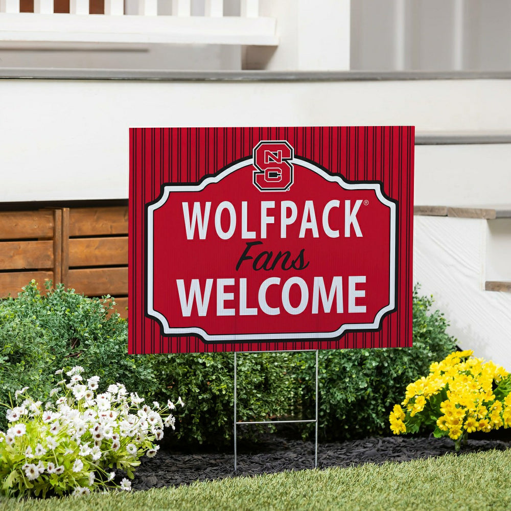 North Carolina State University Coroplast Yard Sign, "Fans Welcome" - Home