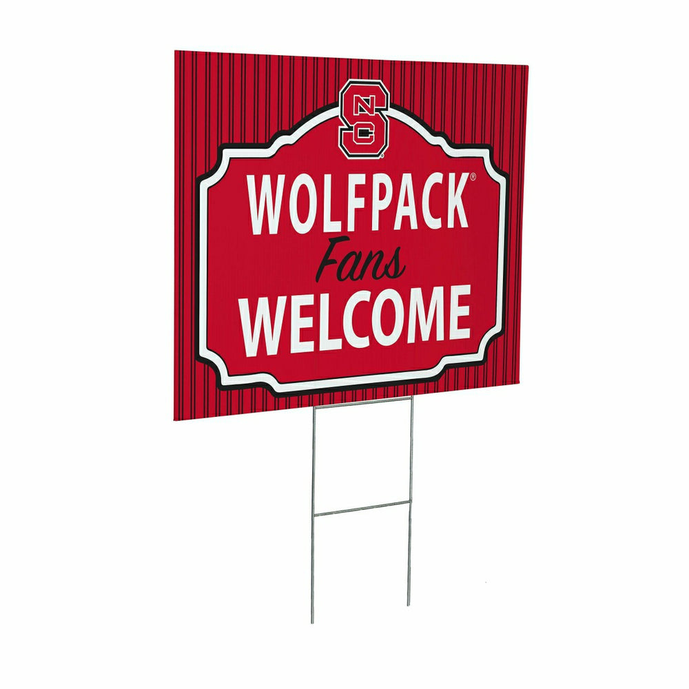 North Carolina State University Coroplast Yard Sign, "Fans Welcome" - Home