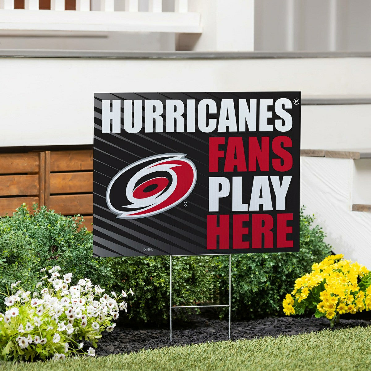 Carolina Hurricanes Coroplast Yard Sign "Fans Play Here" - Home