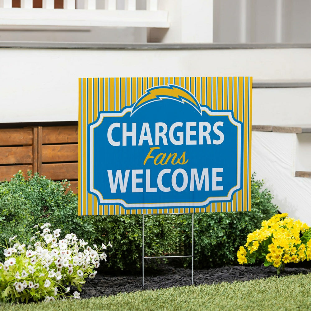 Los Angeles Chargers Coroplast Yard Sign, "Fans Welcome" - Home