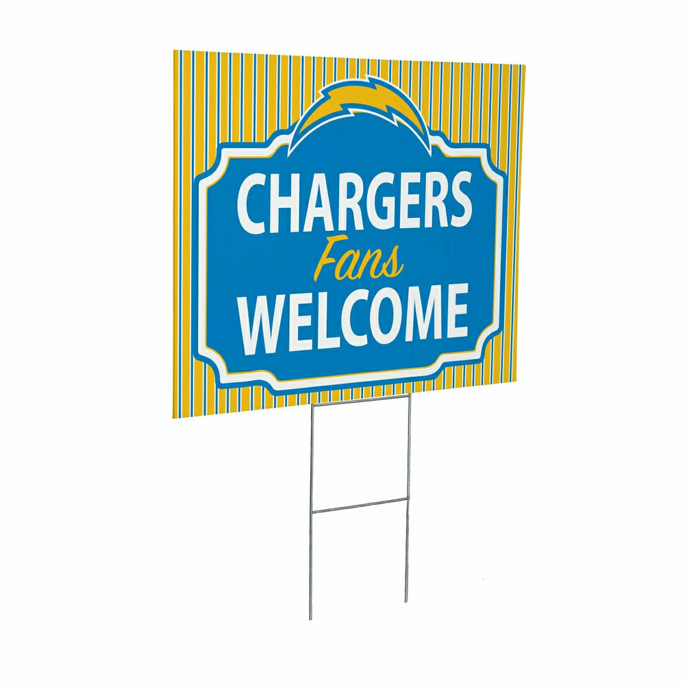 Los Angeles Chargers Coroplast Yard Sign, "Fans Welcome" - Home