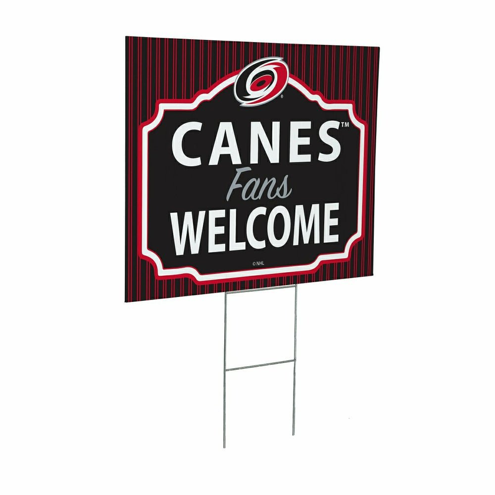 Carolina Hurricanes Coroplast Yard Sign, "Fans Welcome" - Home