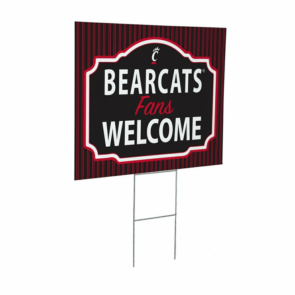 University of Cincinnati Coroplast Yard Sign, "Fans Welcome" - Home