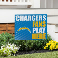 Los Angeles Chargers Coroplast Yard Sign "Fans Play Here" - Home