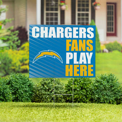 Los Angeles Chargers Coroplast Yard Sign "Fans Play Here" - Home
