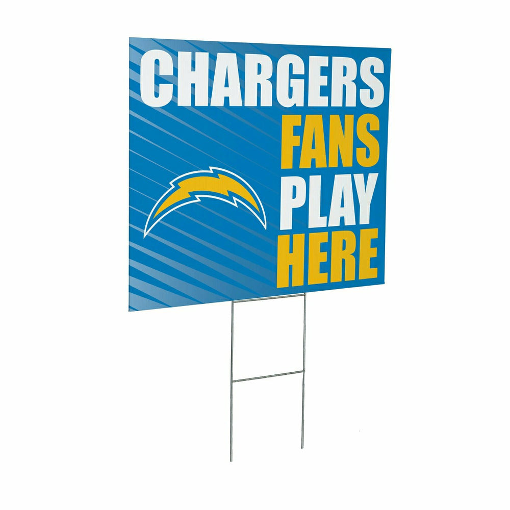 Los Angeles Chargers Coroplast Yard Sign "Fans Play Here" - Home