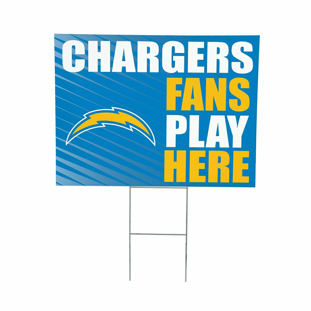 Los Angeles Chargers Coroplast Yard Sign "Fans Play Here" - Home