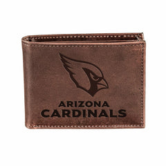 Arizona Cardinals, Bi-Fold Wallet, Brown, CH, 100% Genuine Leather - Home