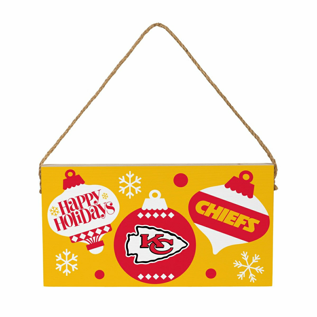 Kansas City Chiefs Holiday Wood Wall Sign, 6x11 - Home