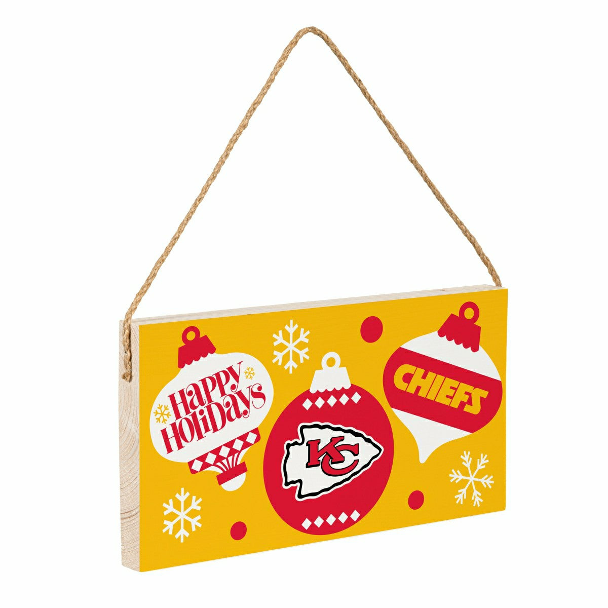 Kansas City Chiefs Holiday Wood Wall Sign, 6x11 - Home